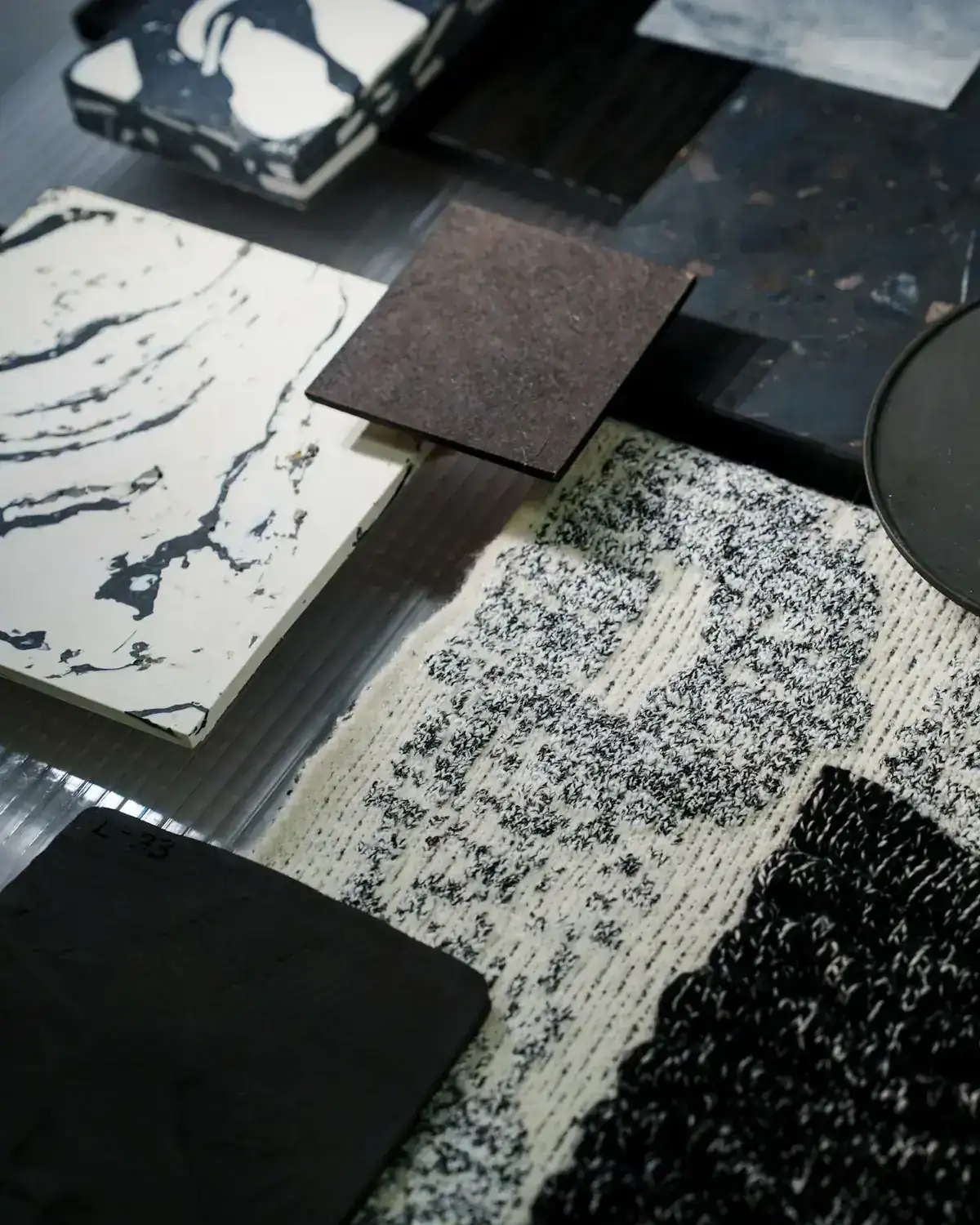 Marble, stone and fabric samples